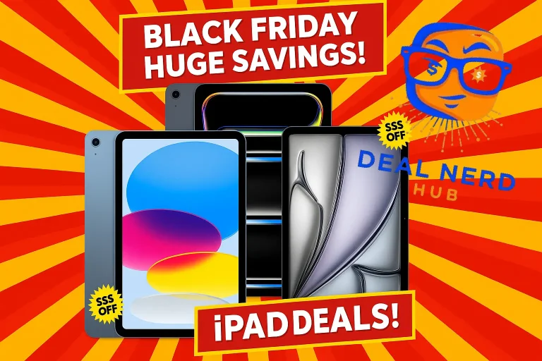 iPad, iPad Air, iPad Pro on a red and yellow background