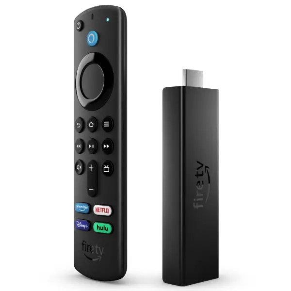 Amazon Fire TV stick 4K Max streaming device with remote.